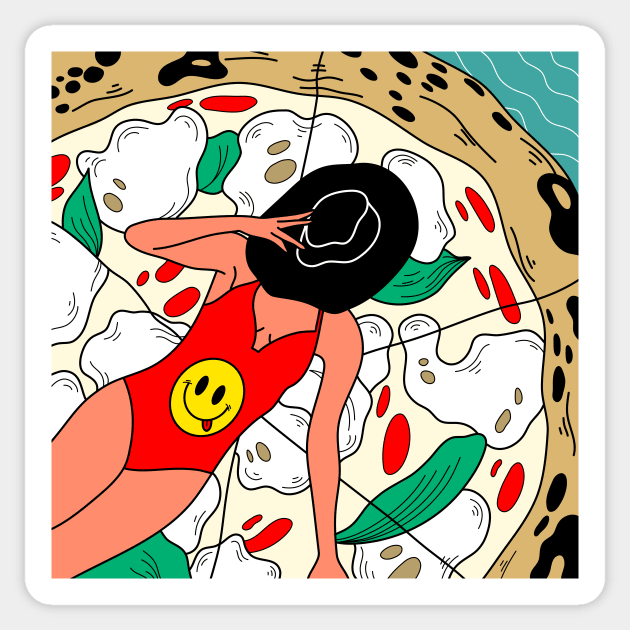 Pizza girl Sticker by magyarmelcsi